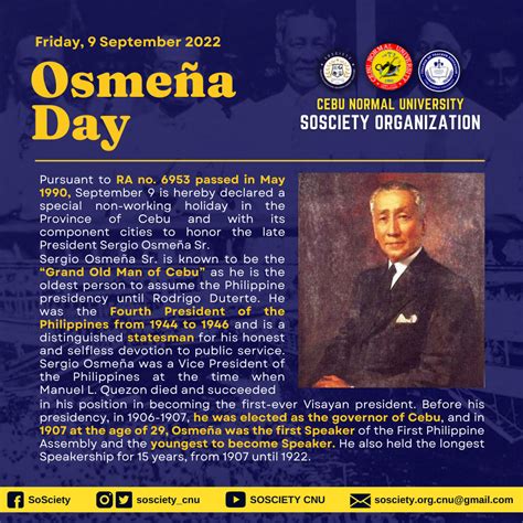 osmena day 2024|R.A. No. 6953 .